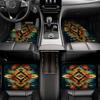 Set Of 4 Car Floor Mats Featuring A Classic Tribal Geometric Design, Designed For Pickup Trucks Or Crossovers, Offering Easy-To-