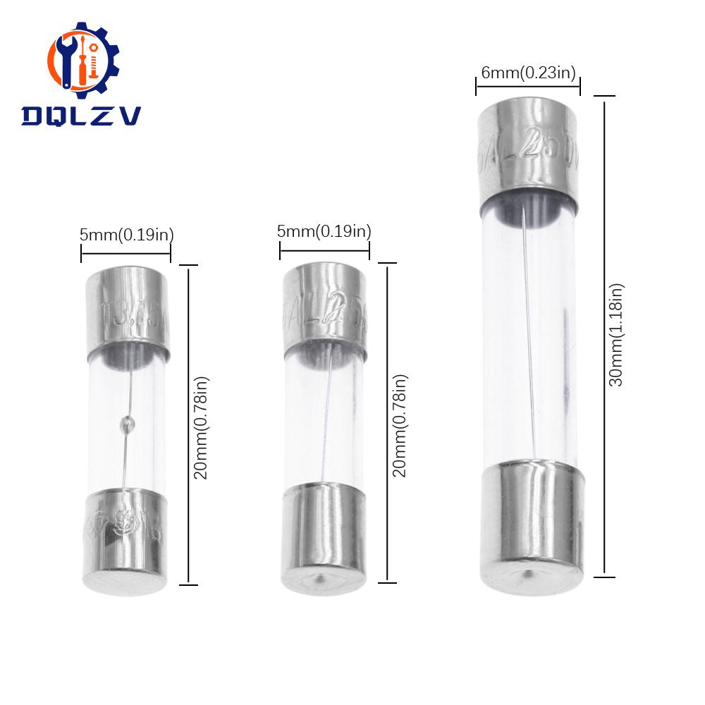 5*20mm 6*30mm Fast Blow Glass Tube Fuses 5x20mm 6x30mm 250V 0.5A 1A 2A 3A 4A 5A 6A 8A 10A 15A 20A 25A 30A AMP Slow Blow Fuse