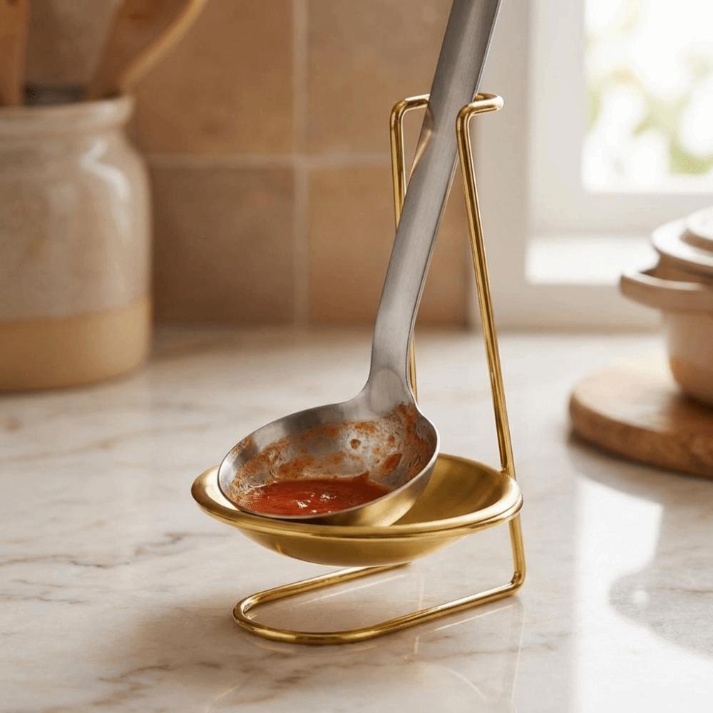 Space Saving Vertical Spoon Rest Stainless Steel Storage Shelf Scoop Holder Tableware Storage
