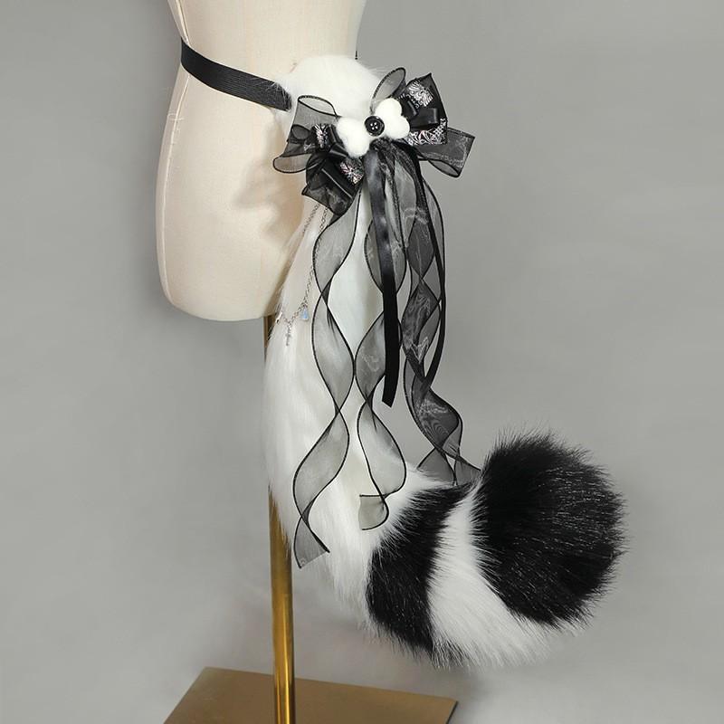 Handmade Fox Ear Headband Cat Paw Gloves Tail Set Kawaii Cosplay Anime Convention Costume Accessories