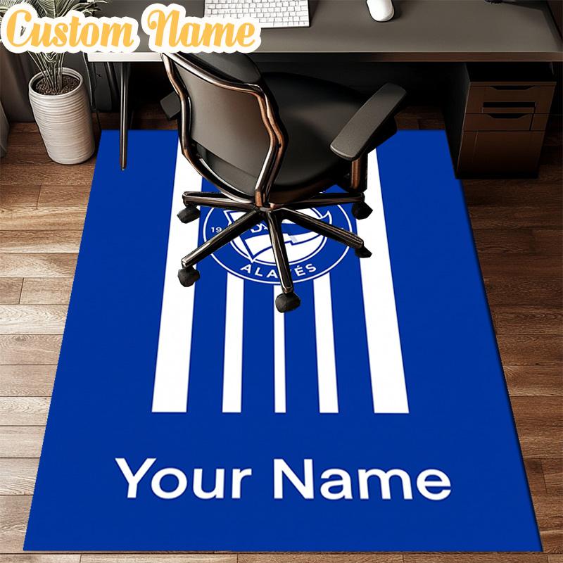 Custom Name Deportivo Alaves Crest Rug Office Rug Chair Mat Non Slip Carpet Rugs for Bedrooms Dining Room Living Room Home Decor gifts