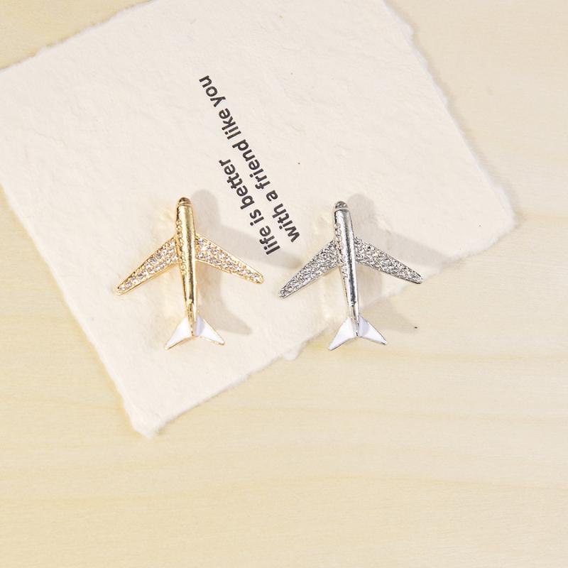 1 2Pcs Fashion Aircraft Brooch Pins for Men Cool Airplane Suit Corsage Gift for Enthusiast Daily Wear