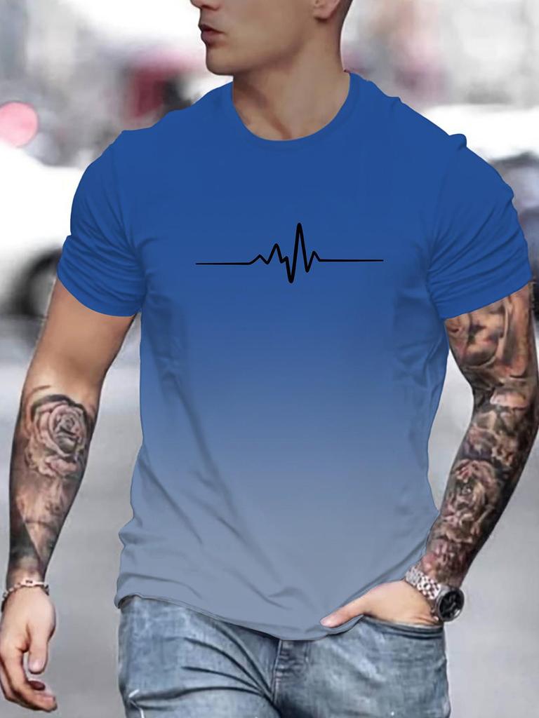 Tricou 3D pentru bărbați, stil european și american, nou pentru vara 2025, cu imprimeu la modă, cu personalitate