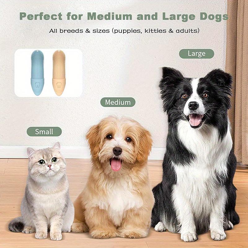 Dog Toothbrush, 360° Cleaning Finger Toothbrush for Dogs, Food Grade Silicone Dog Finger Toothbrush for Dogs & Cats Dental Care