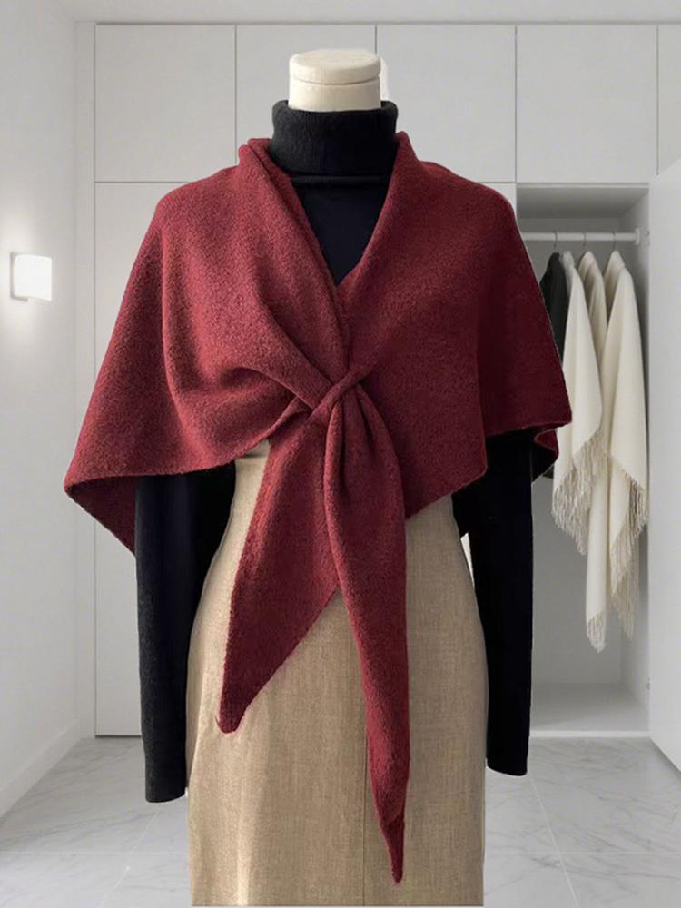 New Version Women’s Neck Wrap • Autumn & Winter Thickened Warm Shoulder Shawl • Female Triangular Knitted Scarf