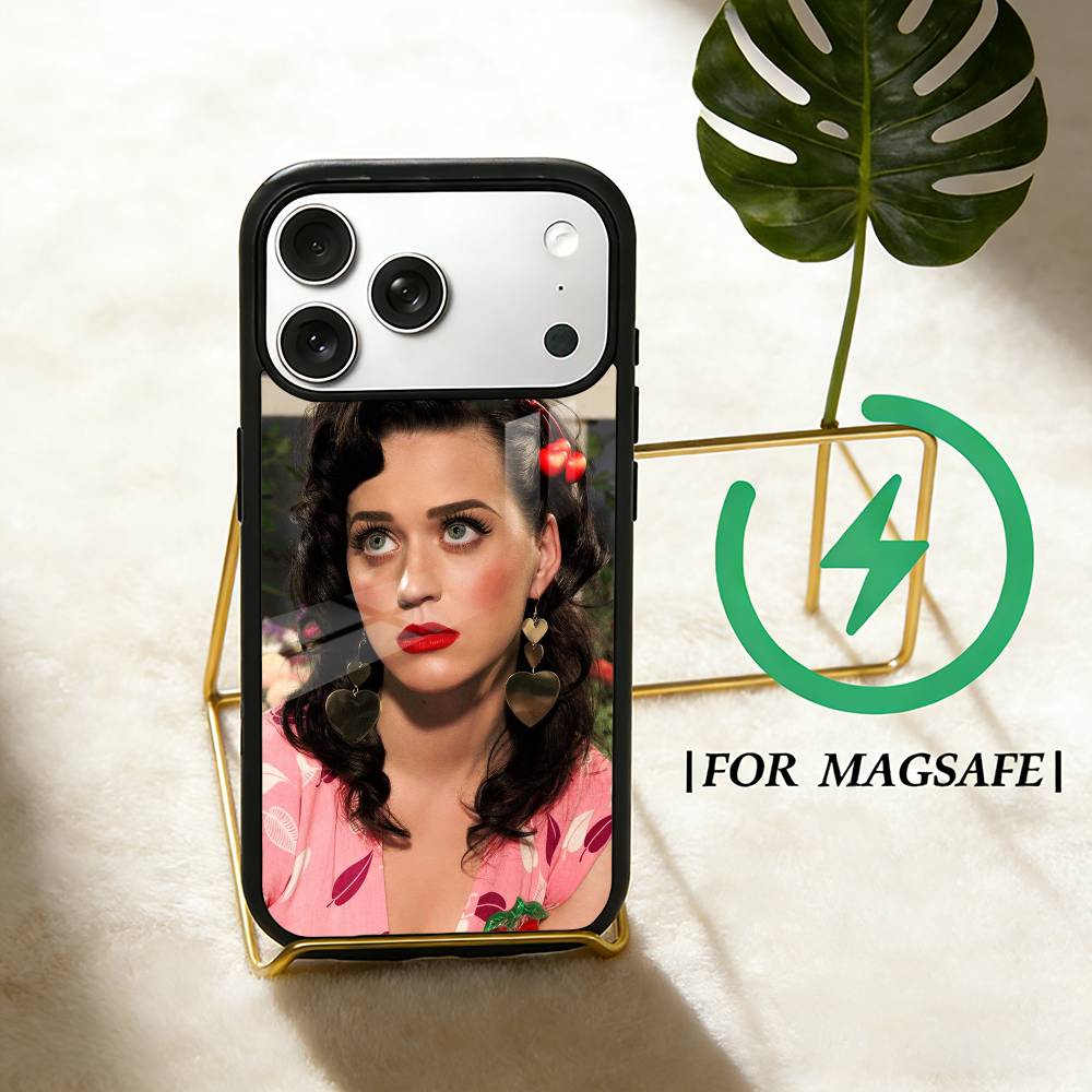 Singer K-Katy Perry Phone Case For iPhone 17 16 15 14 13 12 Pro Max Plus for Magsafe Mirror Wireless Magnetic Cover