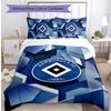 Set Lenzuola Stampato Calcio Hamburger SV 3 Pezzi, Comodo Set Copripiumino per Camera da Letto Amico della Pelle