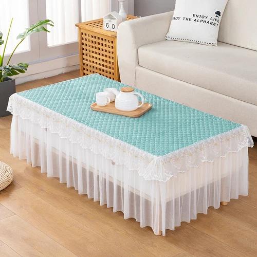 Bawełniany Biały Prostokątny Obrus Koronkowy Stolik Kawowy Ochrona przed Kurzem z Haftem Szafka TV Dwuwarstwowy Wszechstronny Obrus