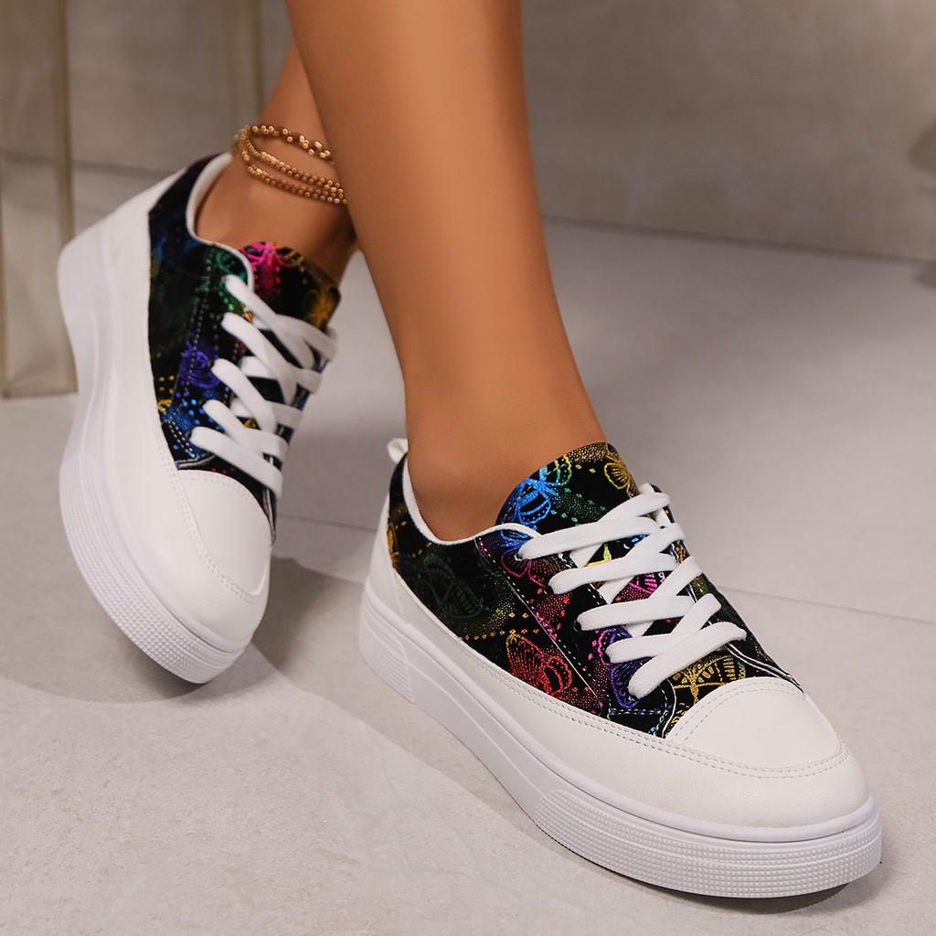 Mode Schuhe für Frauen Sneaker 2024 Herbst Schnürschuhe Atmungsaktiv Damen Vulkanisierte Schuhe Outdoor Große Größe 42 Ballerinas Walking Damenschuhe