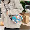 Cartoon Oxford Cloth Crossbody Bag for Women, Cute Print Square Shoulder Purse, Casual Daily Handbag CLE