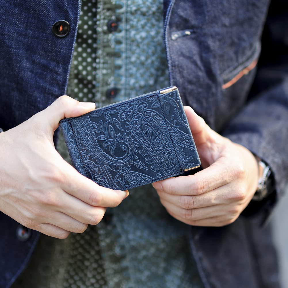 VINCENT CRAFTED Japanese Tochigi Leather Wallet with Money Clip, Bifold Wallet, Compact Wallet, Mini Wallet, Small Wallet for Men and Women, with