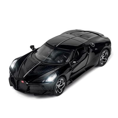 1:32 Scale Bugatti La Voiture Noire Model Car, Zinc Alloy Pull Back Toy Car with Sound and Light for Kids,Vehicle Collection Replica Scale Car Models