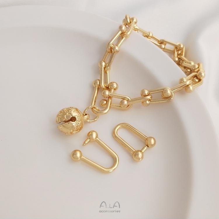 

14K Gold-Filled U-Shaped Jewelry Clasp for DIY Earrings, Necklaces, and Pendants
