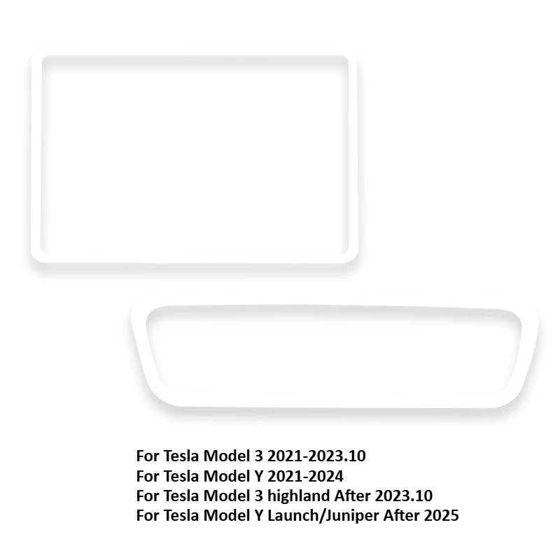 For Tesla Model Y Juniper/Model 3 Highland Silicone Screen Frame Protector Rearview Mirror Protective Trim Cover Accessories