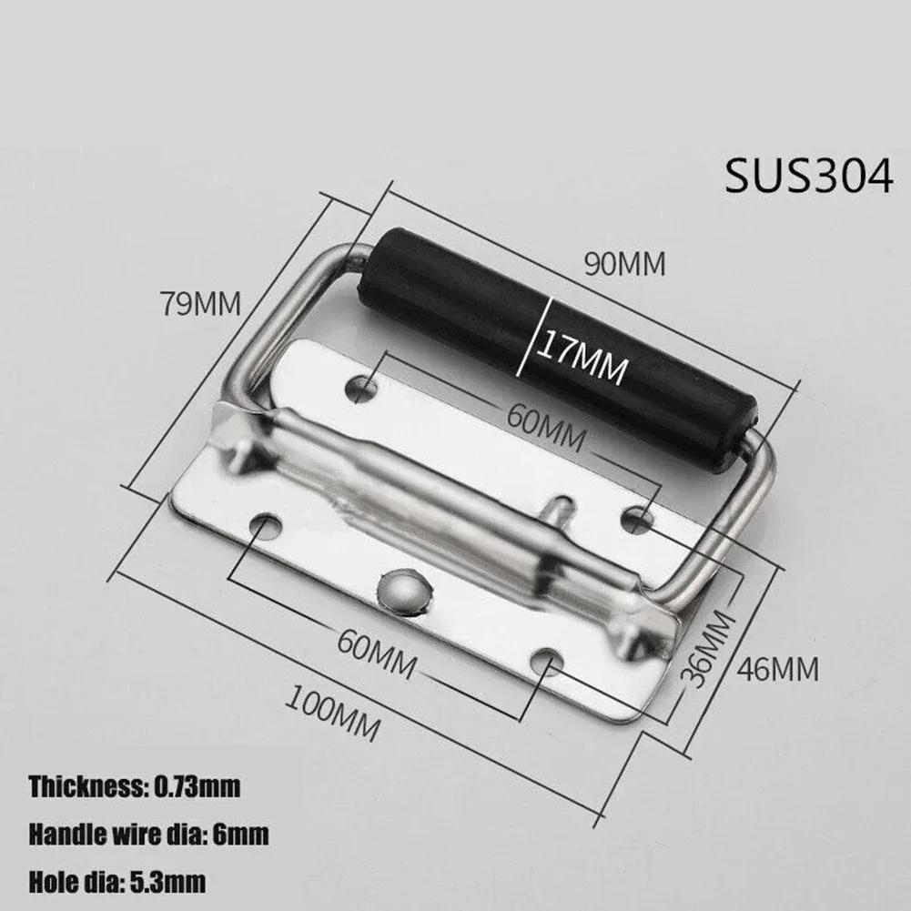 Cabinet Pulls Drawer Knobs Stainless Steel Spring Handle Toolbox Pull Wardrobe Furniture Door Handle Folding Industrial Hardware