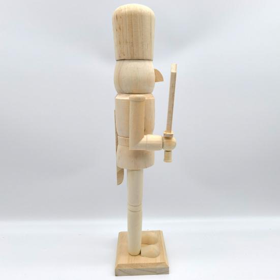 1/2/3Pcs 25/38CM Christmas Wooden Unfinished Nutcracker Figurine DIY Blank Unpainted Soldier Figure Holiday Party Ornament Decoration