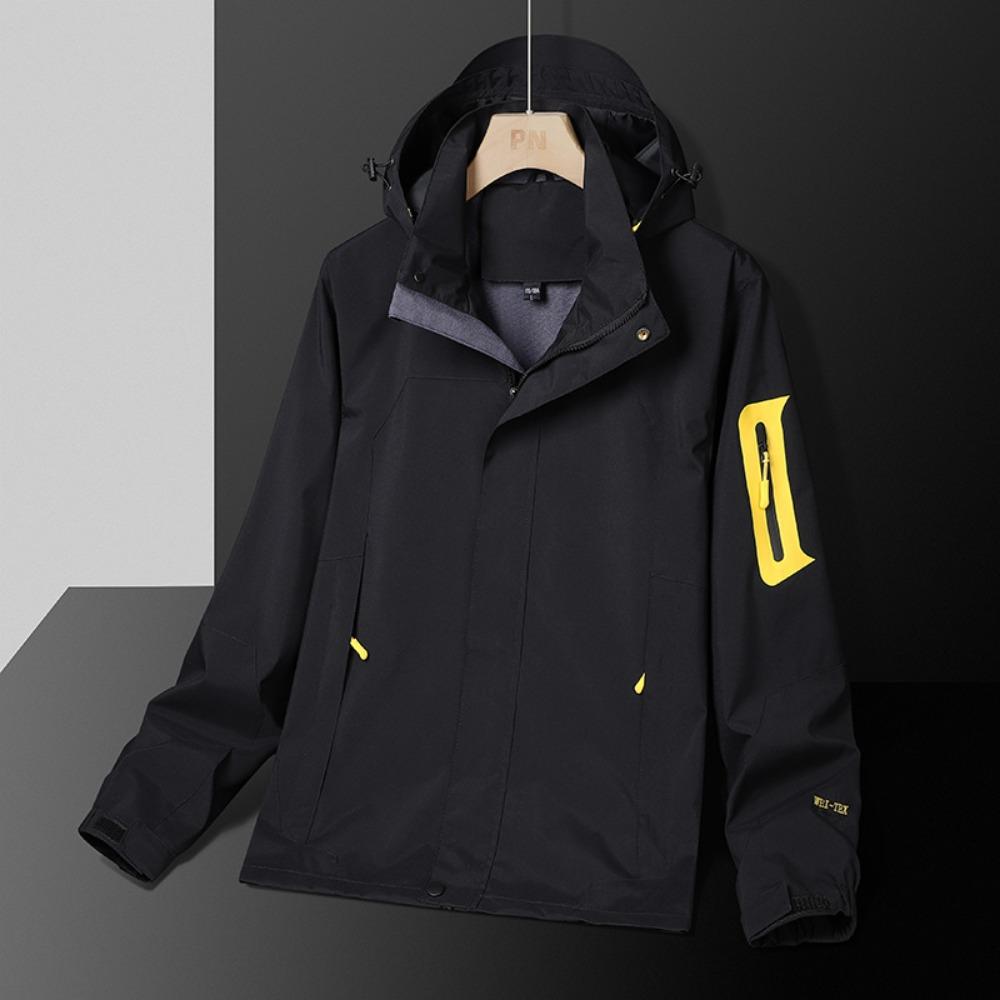 Giacche da Pugno da Esterno per Uomo Color Block Giacca Casual Larga Versatile Tendenza Giacca con Cappuccio per Coppia Impermeabile