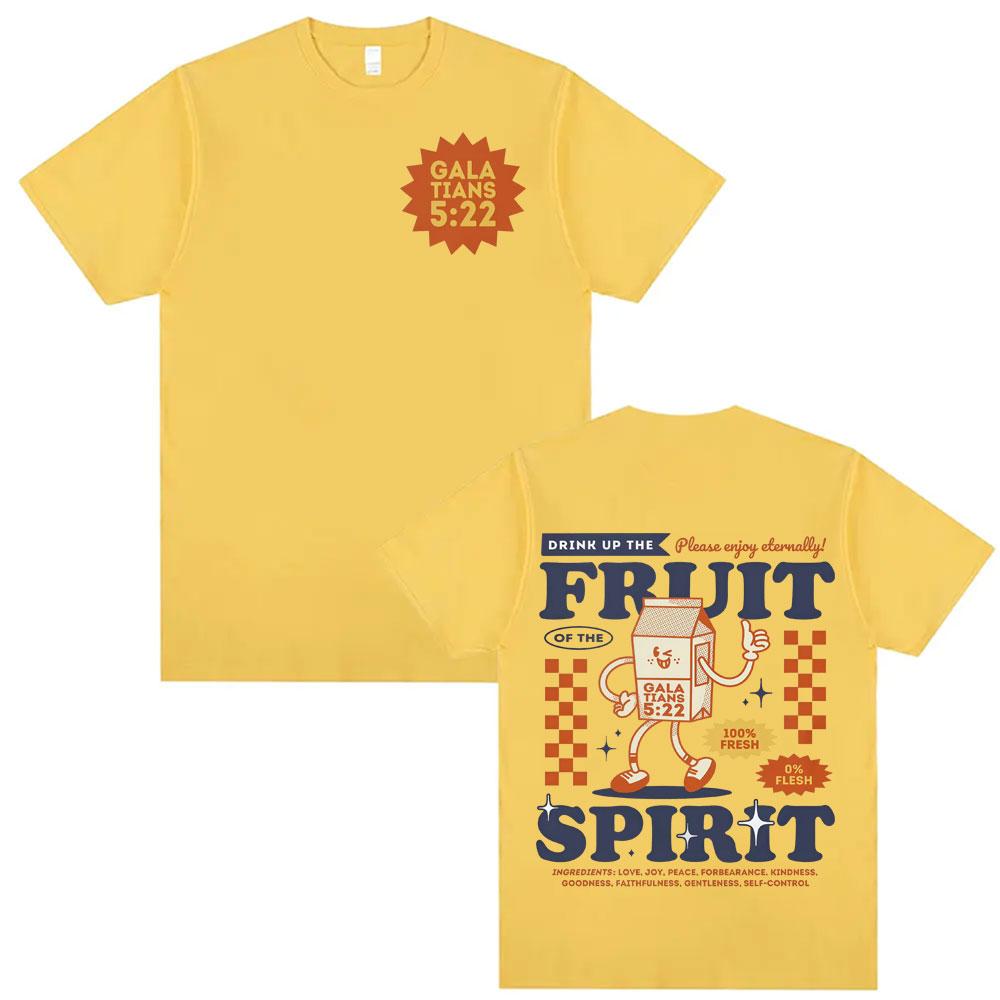 Retro Christian Fruit of The Spirit Jesus Tshirts Unisex Clothing Harajuku Aesthetic Bible T Shirt Unisex Summer Oversized Tshirt