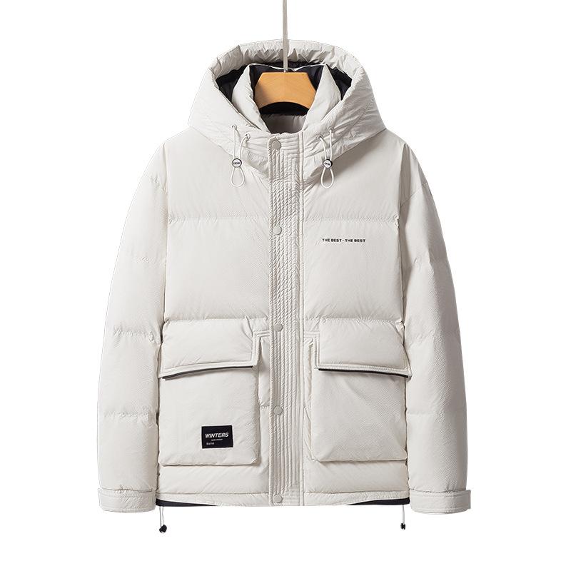 New Trendy Male Teen White Duck Down Thickened Warm Jacket