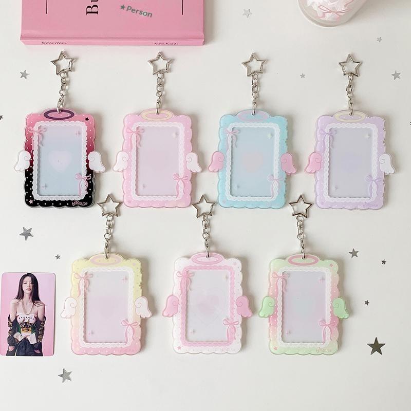 3In Photocard Holder Photo Display Stand Photo Frame Acrylic Card Holder Picture Protector Hanging Pendant For Backpack Charms