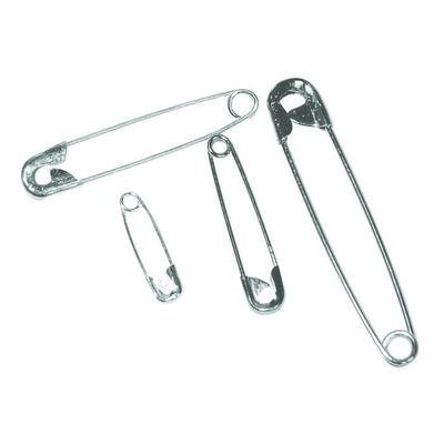 Safety Pins, Platinum, 5 Sizes, Foldable Blister 24 Pcs