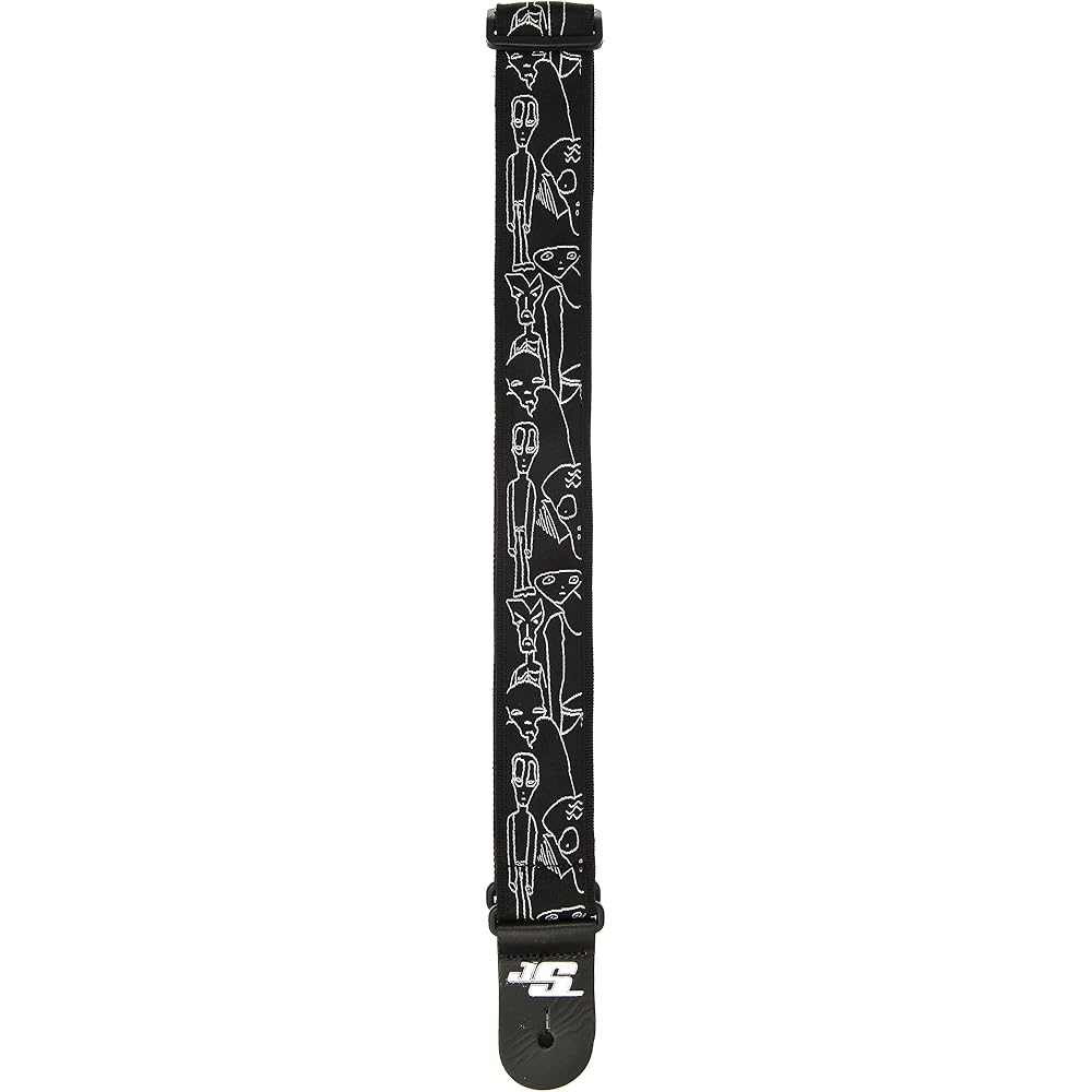 D'Addario Joe Satriani Signature Strap Guitar Strap with Leather Ends 50JS05 Silver Sketches [Domestic Genuine Product]