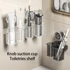 Small Suction Cup Toothbrush Holder No Drilling Wall Mount Bathroom Organizers Stand Rack for Kitchen and Bedroom