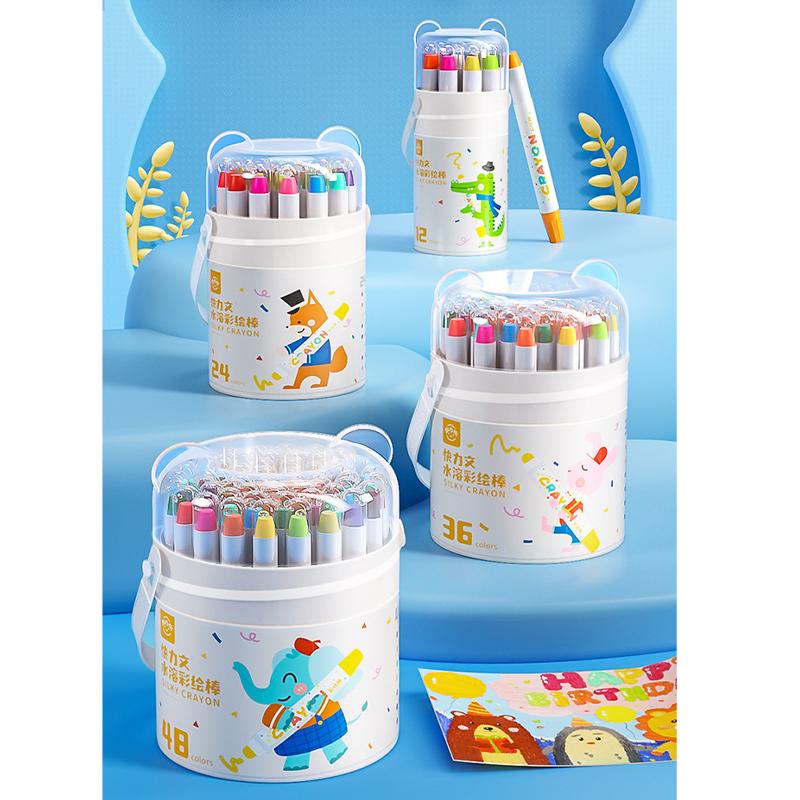 12/24/36/48 Colors Children'S Water Soluble Painting Crayons Watercolor All-In-One Silky Crayons
