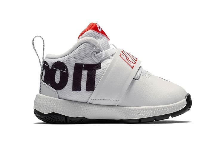 Nike Team Hustle D 8 JDI Slip Resistant Cushioning Abrasion Resistant Mid Top Toddler Shoes Black White AQ9978-100