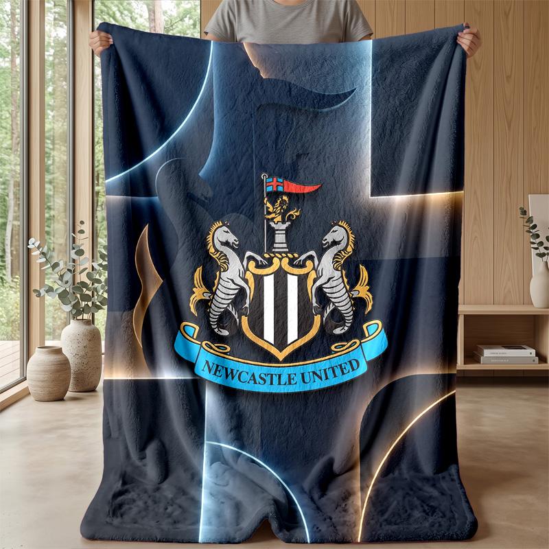 Coperta in Flanella con Stampa del Newcastle United Football, Coperta Morbida Calda Leggera per Divano Letto Campeggio