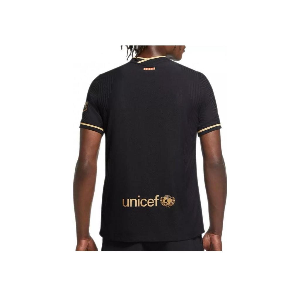 Nike FC Barcelona Away Player Version Quick-Dry Breathable Short Sleeve Soccer Jersey Men Tops Black CD4184-011