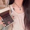 Auspicious Red Bean Cloud Peace Buckle Sterling Silver Necklace - Gift Jewelry