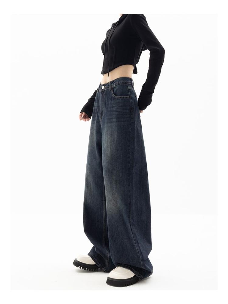 Women Wide Leg Jeans Harajuku Baggy Denim Trousers Oversized Grunge Streetwear Y2k Pants Korean Fashion