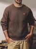 Men's American Retro Crew Neck Loose Winter Sweater - Trendy Knitwear Base Layer