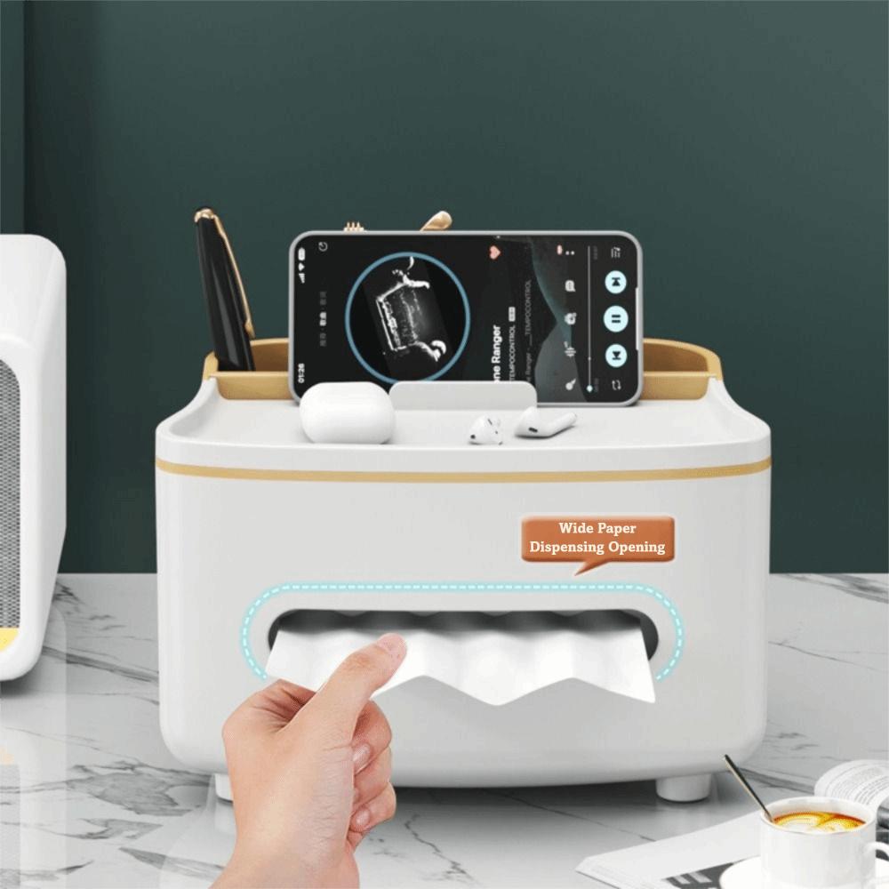 Creative Multifunctional Tissue Box Light-Luxury Nordic Style Napkin Holder Desk Organizer Home Office Use