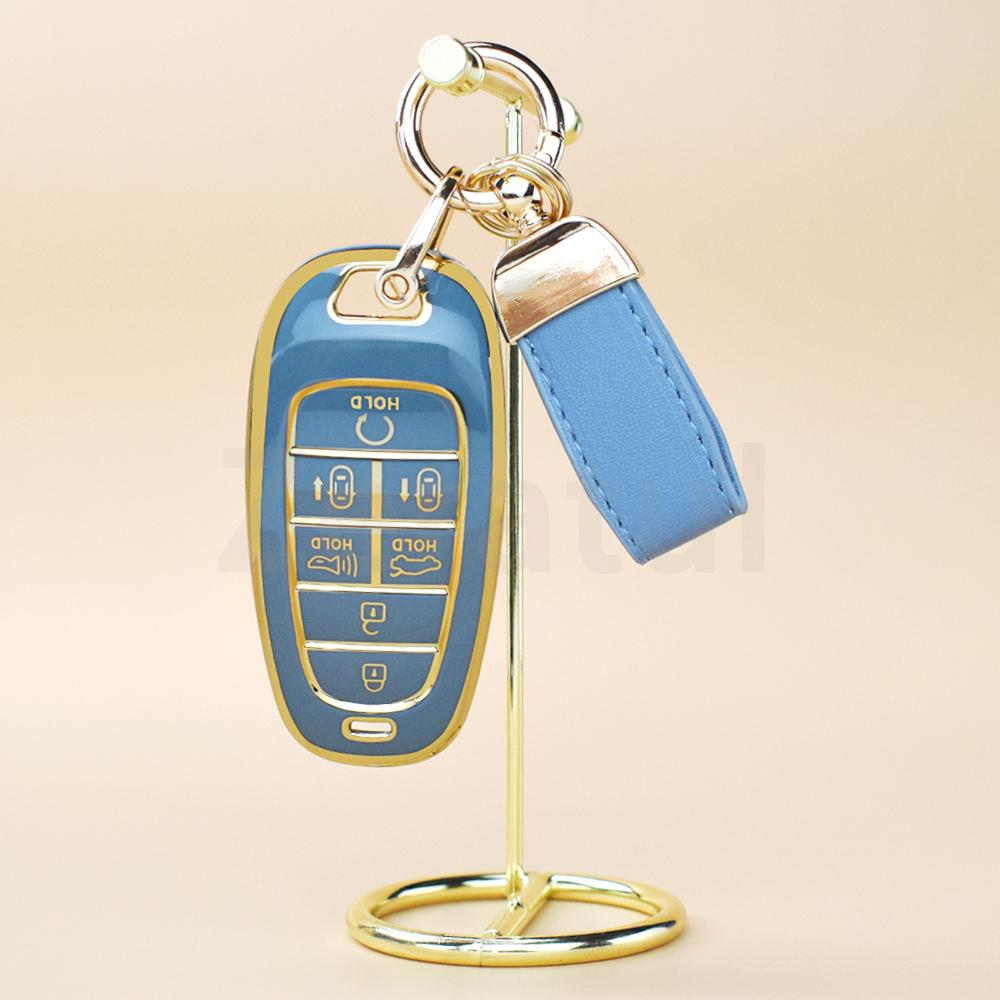 7 Buttons Tpu Car Key Case Cover For Hyundai Tucson Sonata Grandeur Santa Fe Solaris Sonata Sel Ioniq 5 Nexo Nx4