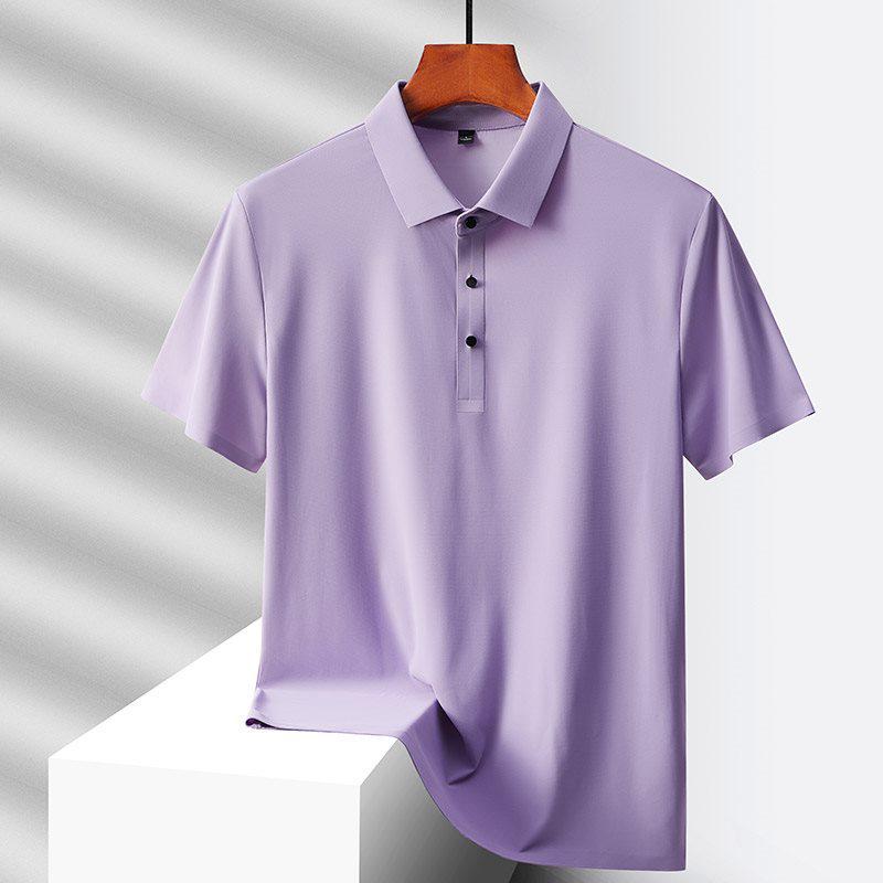 Men's Hot-Selling Ice Silk Short Sleeve Polo - Summer Style for Middle-Aged and Elderly Dads