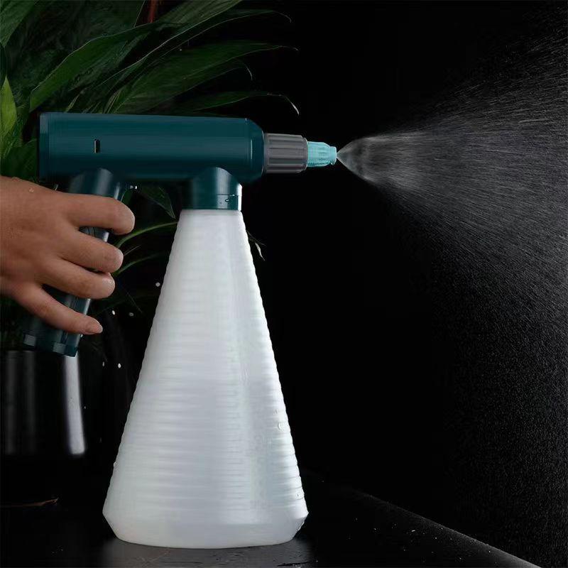 1L Elektrische Wassersprühflasche Ergonomisch USB Bequemer Griff Elektrische Gießkanne zum Gießen und Besprühen für Pflanzengarten Grün