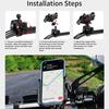 Motorcycle Phone Holder One-Touch Auto Quick Lock Bike Phone Mount ATV Bicycle Scooter Phone Holder with Aluminum Handlebar Base