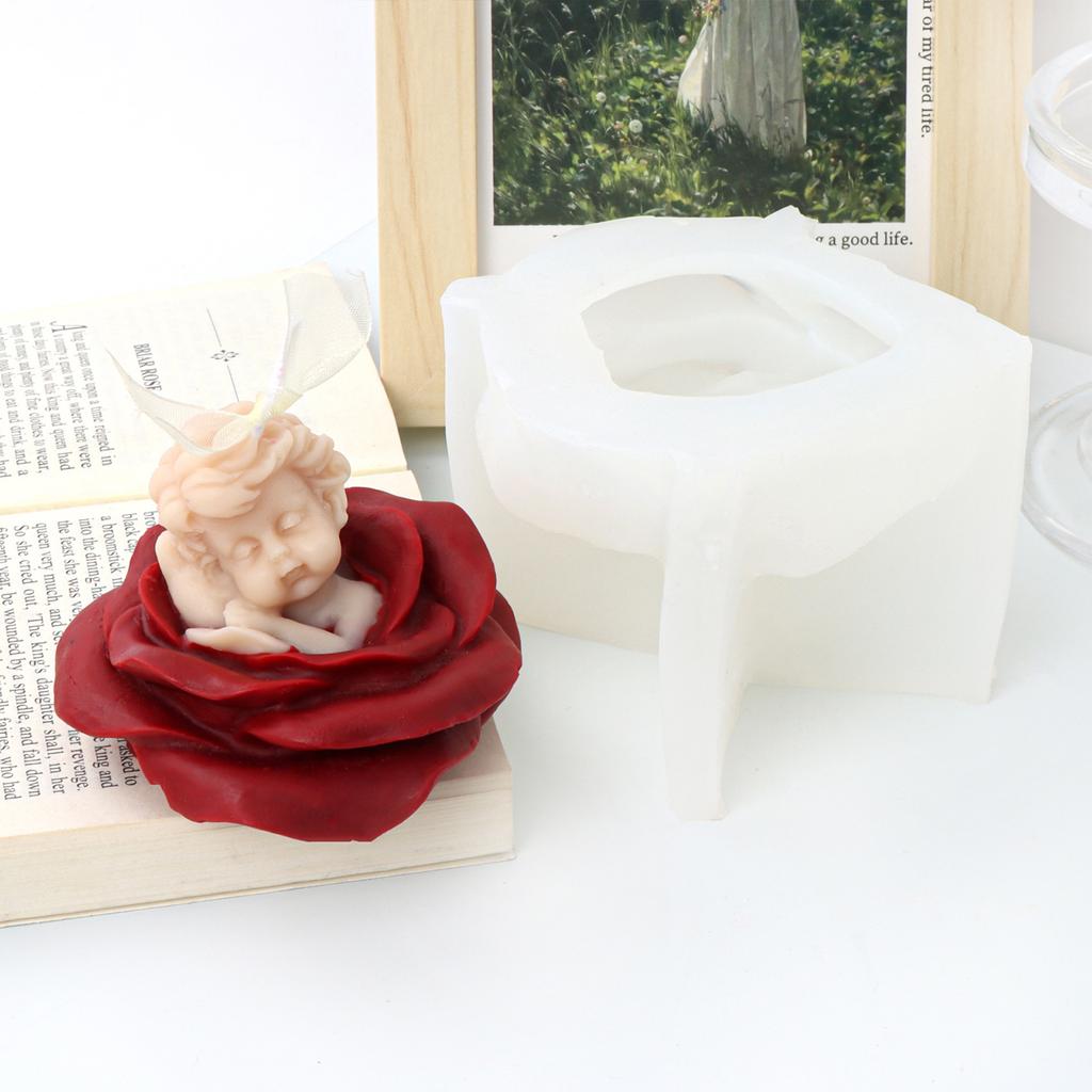 Rose Sleeping Angel Silicone Mold Melt Aromatherapy Making Cupcake Chocolate Handicraft Making Mould Supplies