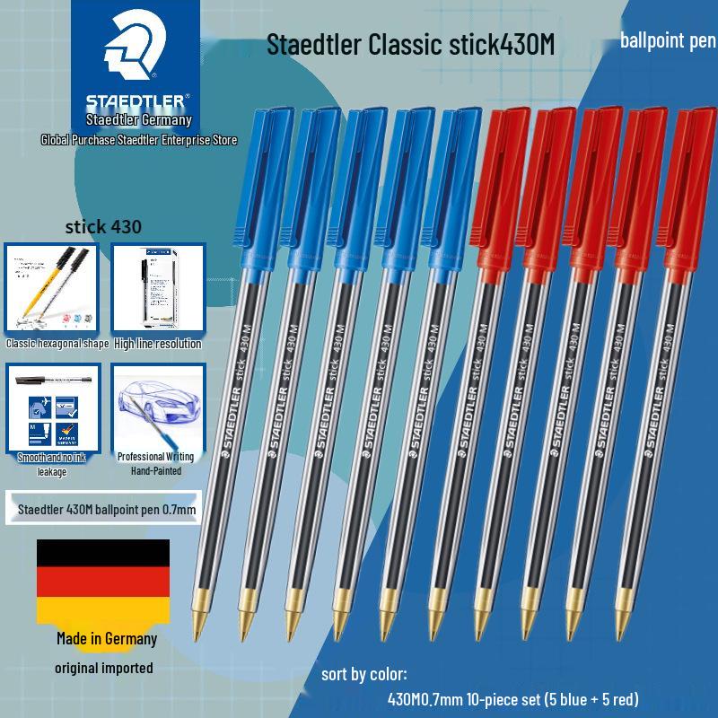 German Warrior Armor Ballpoint Pen - Classic Stick 430, 0.5/0.7mm, Red/Blue/Black Ink