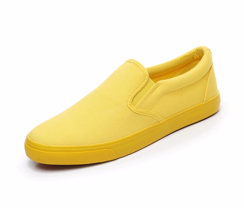 Candy Farbe leinwand schuhe Neue Frühling Sommer Gelb atmungs jungen Slip-On low zu helfen herren casual mädchen schuhe eur35-44