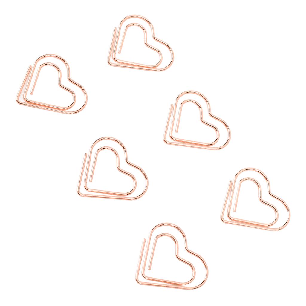 100pcs Hrt Shape Paper Clips Cute Metal Paper Clips Portable Adorable Small Paper Clips for Document Organization
