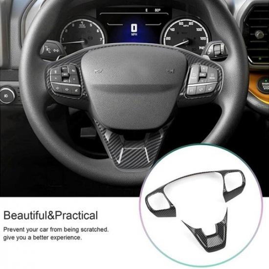 Car Steering Wheel Cover Trim For Ford Bronco Sport -2024 Accessories Carbon