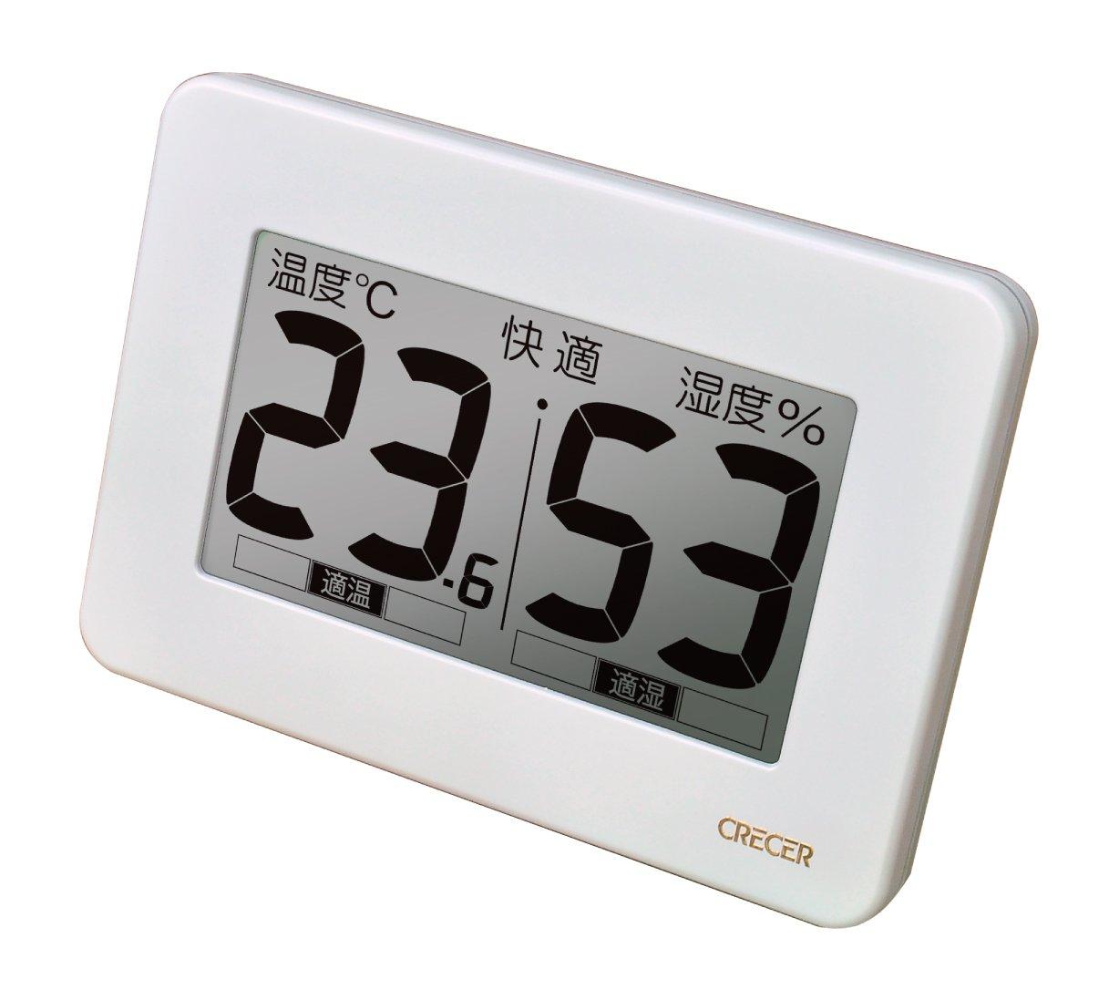 

Cresel Цифровой термогигрометр CR-3000W со сверхбольшим экраном, белый, средний белый