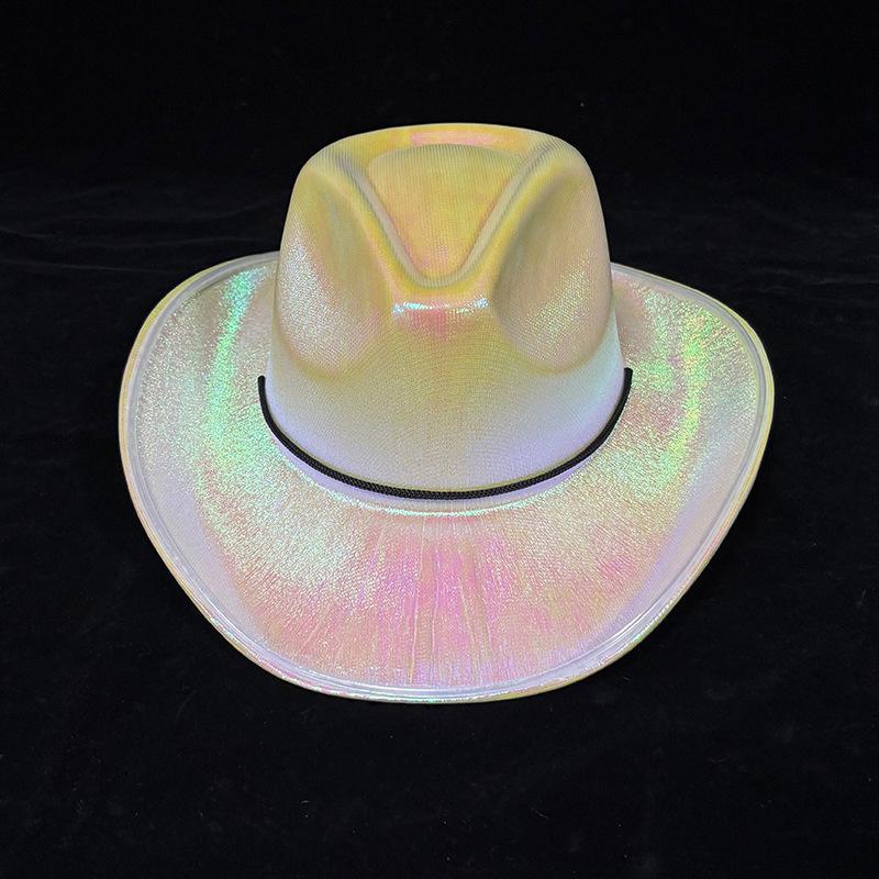 LED Light-Up Colorful Cowboy Hat for Halloween, Carnival, and Holiday Performances