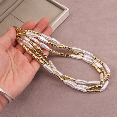 Jinlian Spacer Beads Diy Bracelet Baroque Special-shaped Pearl Necklace Earrings Jewelry