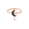 Anillos de Cristal Sintético para Mujer Tono Oro Rosa Chapado/Negro