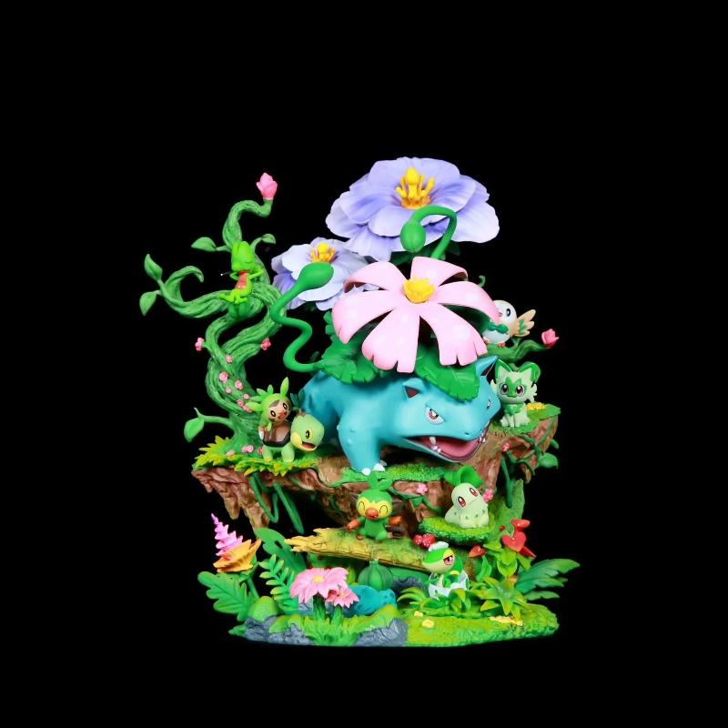 PokMon Gk Figure Family Set Led Light Up Collectible Statue Charizard Blastoise Venusaur Desktop Decoration Gift For Anime Fans