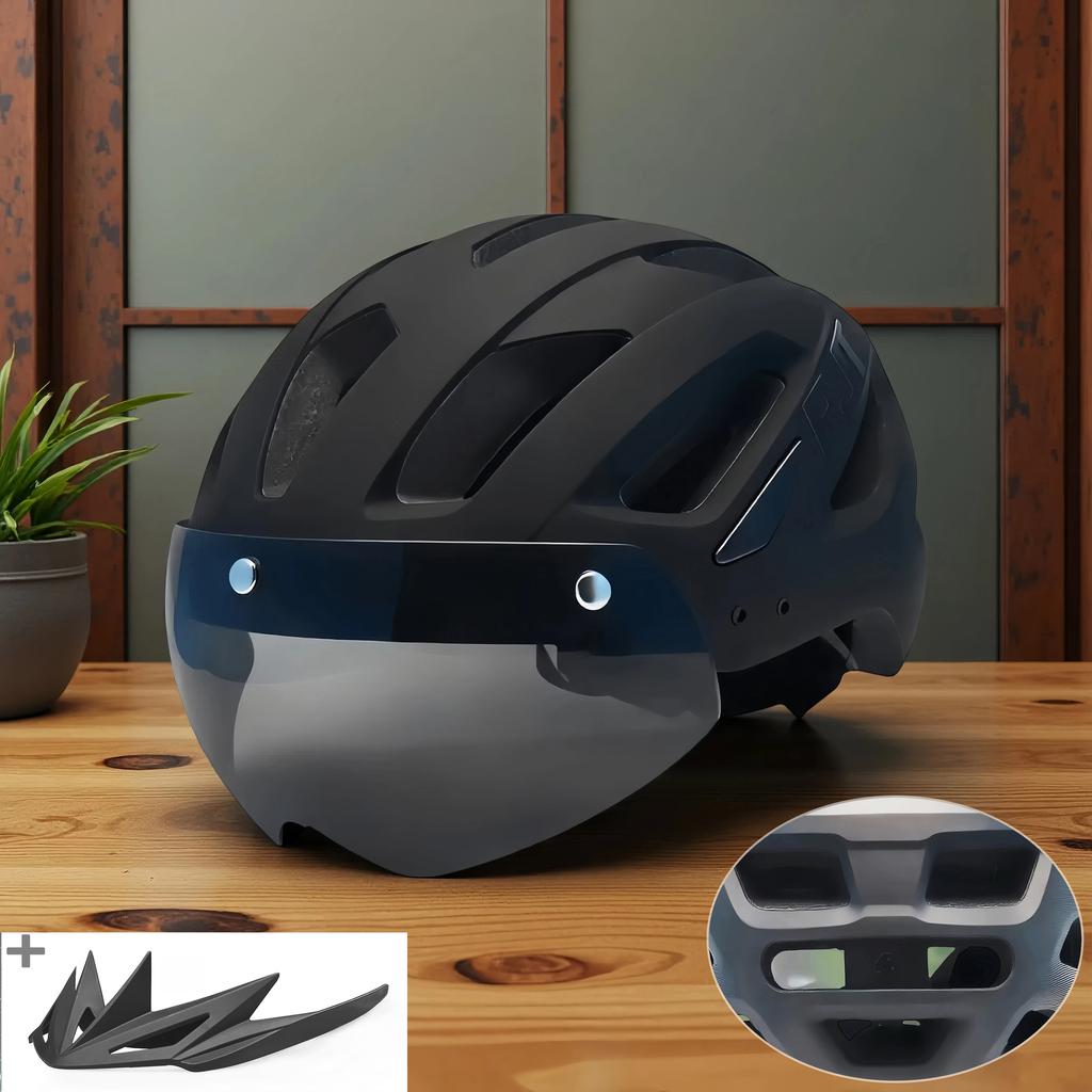 Kask Rowerowy Pjt Z Goglami Przeciwsłonecznymi Męski Daszek Przeciwsłoneczny Kask Rowerowy Okulary Przeciwsłoneczne Kask Rowerowy Szosowy Mtb Kask Rowerowy Sportowy Z Goglami E-Bike